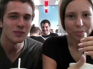  Passionate make up sex in public restroom